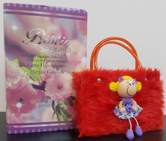 Kit bíblia sagrada mãe e filha - biblia capa luxo floral primavera + biblia boneca vermelha - comprar online