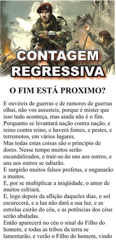 Folhetos para evangelização - O fim está próximo? (1000)