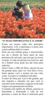 Folhetos para evangelização - O mais importante é o amor (1000)