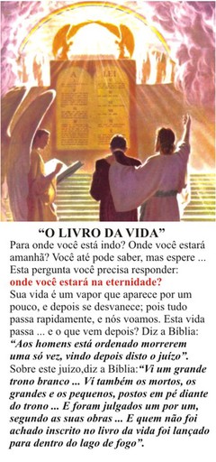 Folhetos para evangelização - O Livro da vida (1000)
