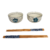 Set de 2 Bowls 11 x 5,5 cm y 2 Palitos Azul Harmony brings - comprar online