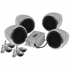 KIT 2 PARES DE ALTOS FALANTES PARA MOTO 3” FULL RANGE COM AMPLIFICADOR BOSS - MC470B