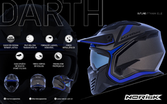 Imagem do CAPACETE NORISK DARTH CINZA FOSCO / AZUL