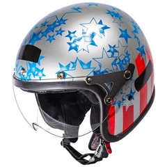 CAPACETE KRAFT OLD SCHOOL CUSTOM AMERICA PRATA