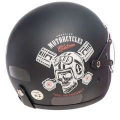 CAPACETE KRAFT OLD SCHOOL CUSTOM BLACK - comprar online