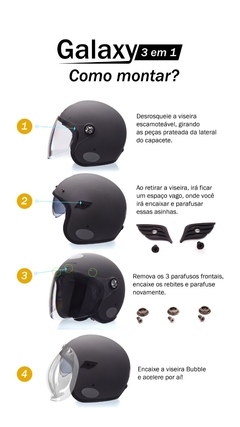 Imagem do CAPACETE LUCCA GALAXY MATT BLACK