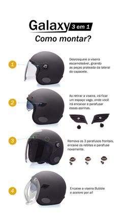 Imagem do CAPACETE LUCCA GALAXY GLOSSY BLACK