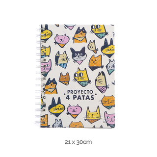 Cuaderno P4P A4 - Diseño Gatos