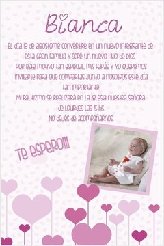 Tarjeta corazones diseño nena (TRJF0001)