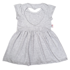 Vestido corazón calado GRIS MELANGE - comprar online