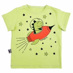 Remera DINO COHETE verde wasabi