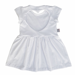 Vestido corazón calado BLANCO - comprar online