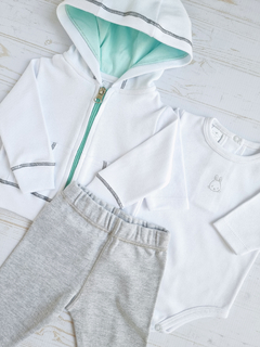 Conjunto Soft Algodón Aqua y Gris - comprar online