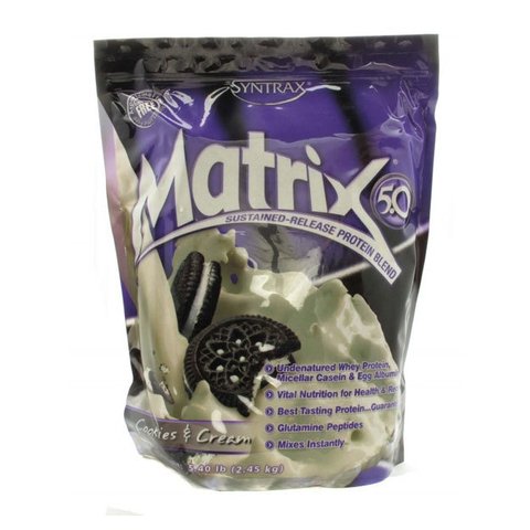 Saco com Whey Protein de 2.270kg Cookies Cream MATRIX - SYNTRAX