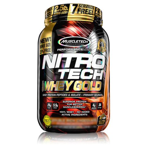 Pote com NITRO TECH 100% WHEY GOLD 990g - MUSCLTECH