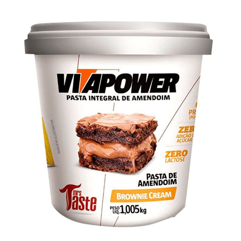 VITAPOWER PASTA DE AMENDOIM BROWNIE CREAM 1,005KG - MRS TASTE