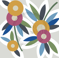 Patrón de bordado diseño Flores en círculos. Mercado de Haciendo