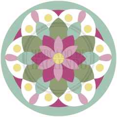 Patrón circular para bordar alfombra diseño DELHI marca Mercado de Haciendo