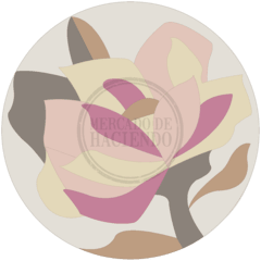 Diseño Magnolia - alfombra circular para bordar - Mercado de Haciendo