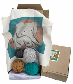 Kit de bordado con diseño elefantito - Mercado de Haciendo