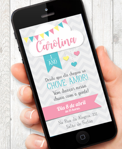 Kit digital + Convite virtual - Festa Chuva de Amor - www.joyinthebox.com.br
