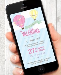 Convite Virtual - Balão Menina