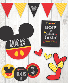 Kit digital + Convite virtual - Festa Mickey