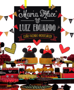 Kit digital + Convite virtual - Festa Mickey e Minnie - comprar online