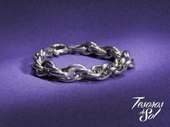 AP 154 - Pulsera de Plata 925 - Inflada - Triple eslabón con cierre Marinero (10 mm)