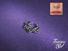 AR 534 - Aro de Plata 925 - Septum - Aro ajustable de Naríz (15 mm)