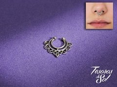 AR 555 - Aro de Plata 925 - Septum - Oriental - Aro ajustable de Naríz (15 mm)