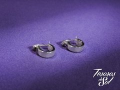 AR 648 - Aros de Plata 925 - Inflada - Cubanitos Lisos (10 mm)