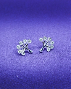 AR 859 - Aros de Plata 925 - Árbol de la Vida con Microcubics