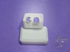 AR 477 - Aros abridores de acero - Pac Man esmaltados color violeta (5 mm)