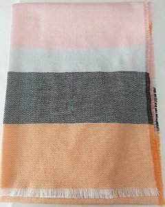 CH 654 - Pashmina fina - Franjas de Tonos Pastel - 75 cm x 1,80 m en internet