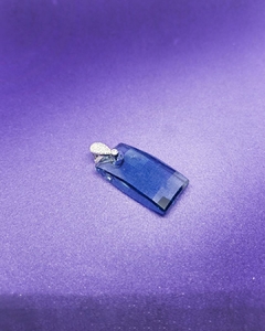 D 1060 - Dije de Plata 925 - Cristal rectangular facetado con engarce de plata y marquesita - comprar online