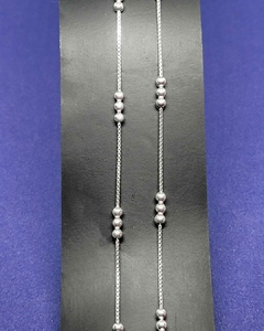 GP 3849 - Cadena de Plata 925 - Veneciana Combinada con 3 bolitas - 45 cm - comprar online