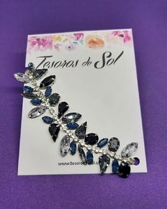 P 632 - Pulsera Bijou - Brillo y Fiesta - ZEUS - Tonos Negro y azul noche - comprar online