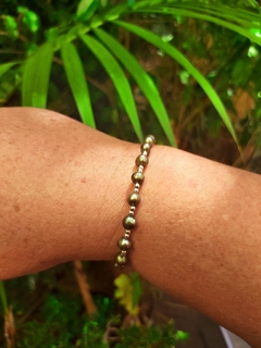 P 644 - Pulsera de Perlas Naturales de Río con Perlas de plata 925 - Enhebrado con tanza de acero - comprar online