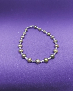 P 644 - Pulsera de Perlas Naturales de Río con Perlas de plata 925 - Enhebrado con tanza de acero en internet