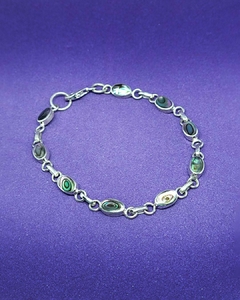 P 667 - Pulsera de Plata 950 - Plata Peruana y Piedra Natural - Óvalos de Avalón