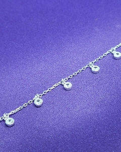 P 674 - Pulsera de Plata 925 - Cadena forcet con dijes de cristalitos - comprar online