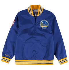 Golden State Warriors Mitchell & Ness Nba Men's 1/4 Zip Nylon Pull