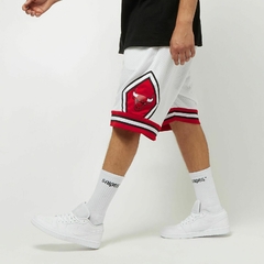 Chicago Bulls Mitchell & Ness 'White' Hardwood Classics Primary Logo NBA Swingman Shorts