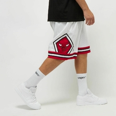 Chicago Bulls Mitchell & Ness 'White' Hardwood Classics Primary Logo NBA Swingman Shorts - tienda online