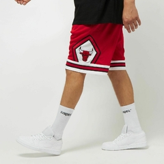 Chicago Bulls Mitchell & Ness 'Red' Hardwood Classics Primary Logo NBA Swingman Shorts