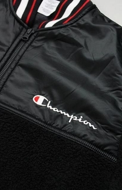 Sherpa Baseball Varsity Jacket By Champion Black - tienda online