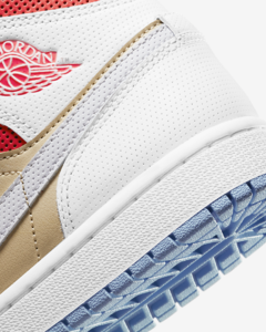 Women's Air Jordan 1 Mid “Sesame” Perforated Leathers en internet