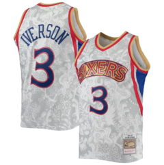 Set Philadelphia 76ers Mitchell & Ness 'White' Hardwood Classics Lunar New Year Swingman Jersey + Shorts