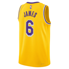 Unisex Los Angeles Lakers Nike LeBron James Gold Swingman Jersey - Icon Edition en internet